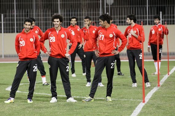 من تدريبات المنتخب البحريني اليوم على استاد البحرين الوطني
