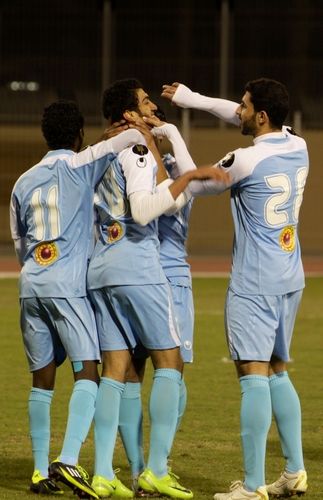 فرحة الرفاع بأحد الأهداف ... تصوير: زكي الشيخ