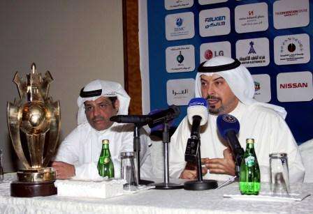 الشيخ طلال الفهد ونائبة خلال مؤتمر كأس الامير