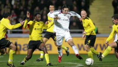 من مباراة آخن وبايرن ميونيخ التي انتهت بفوز الاول 4/2