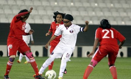 جانب من لقاء منتخب قطر للسيدات ونظيره المالديفى