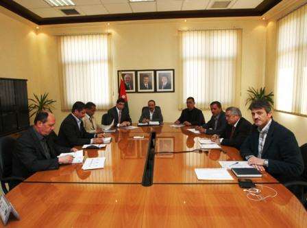 جانب من جلسة العمل الأولى بين الإتحادين العربي والأردني