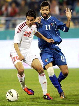 حمزة الدردور في إحدى لقاءاته مع المنتخب الأردني