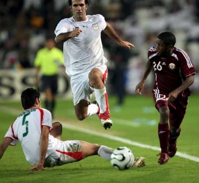 من مباراة ايران وقطر