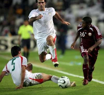 من مباراة ايران وقطر