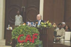 بلاتر وهو يتحدث