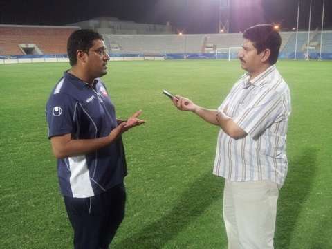 السعدون يتحدث للزميل احمد عبد اللطيف مراسل كووورة من الكويت