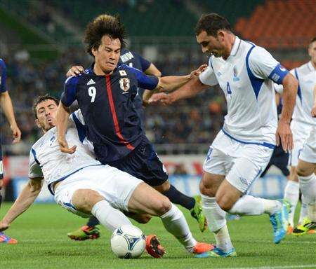 من مباراة منتخبي اليابان وأذربيجان