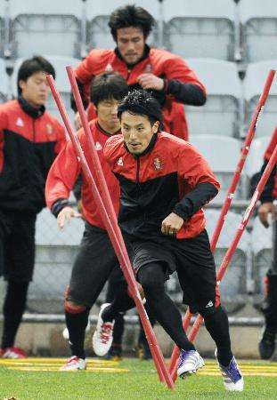 جونغو فوجيموتو في التدريب الأخير لفريق ناجويا