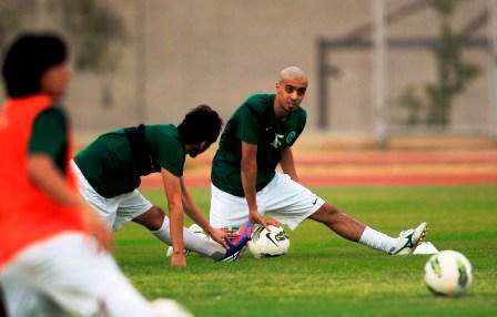 المنتخب السعودي اثناء التمرين 
