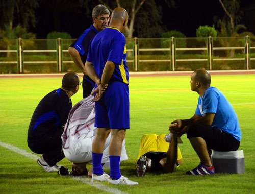 بهاء لحظة اصابته بالتدريب