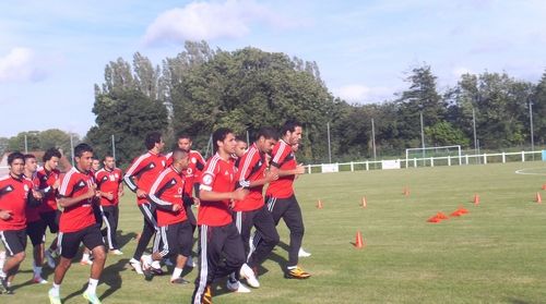 جانب من تدريبات المنتخب المصري الاولمبي في فرنسا