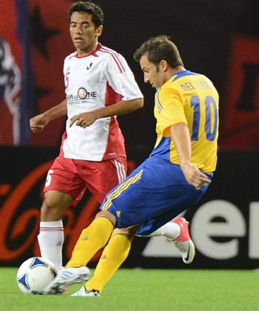 ديل بييرو عند إحرازه الهدف الثاني 