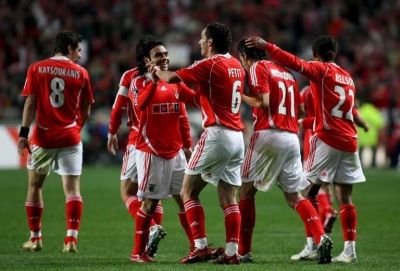 فرحة لاعبي بنفيكا 