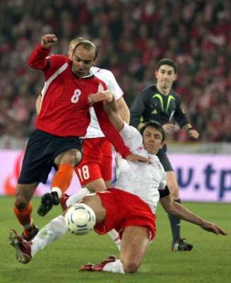 جانب من مباراة بولندا و ارمينيا