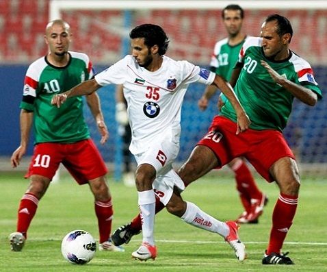 من لقاء الوحدات والكويت ذهابا