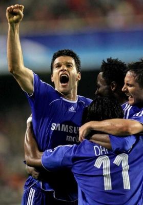 فرحة لاعبي تشيلسي 