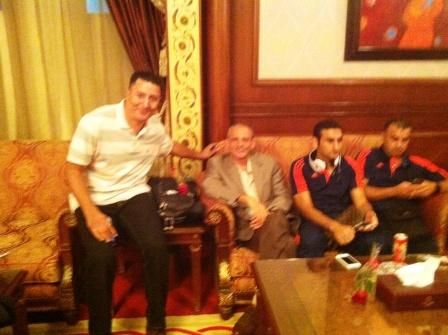 الزميل احمد حسين مع البرازيلي فييرا مدرب الزمالك