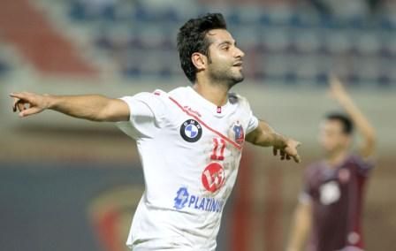 فرحة علي الكندري مهاجم الكويت تكررت مرتين امام النصر