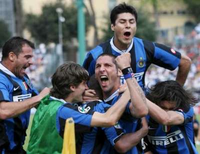 فرحه لاعبي الانتر بالفوز على سيينا واحراز اللقب