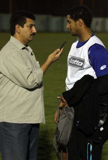 عصام جمعة مع الزميل احمد عبد اللطيف مراسل كووورة