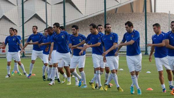 من تدريبات المنتخب في الدوحة