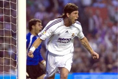 سيرجيو راموس يحتفل بتسجيل أول أهداف الريال على أتليتيك بلباو