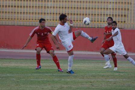 المهاجم خلدون الحلمان خلال اللقاء