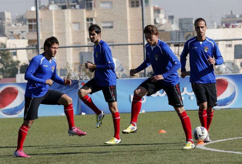 صورة من تدريبات منتخب الأردن
