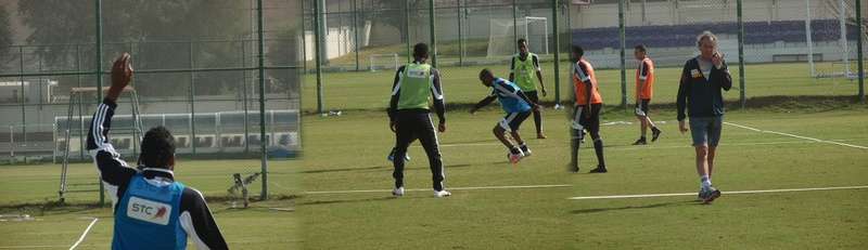 جانب من تدريبات فريق الشباب اليوم بمعسكره بمدينة العين