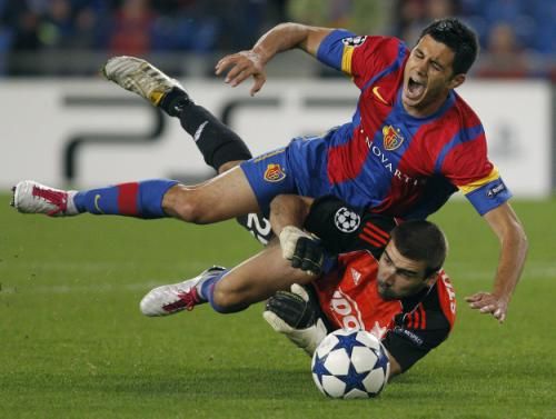 ستويانوف خلال مباراة لتيراسبول أمام بازل السويسري