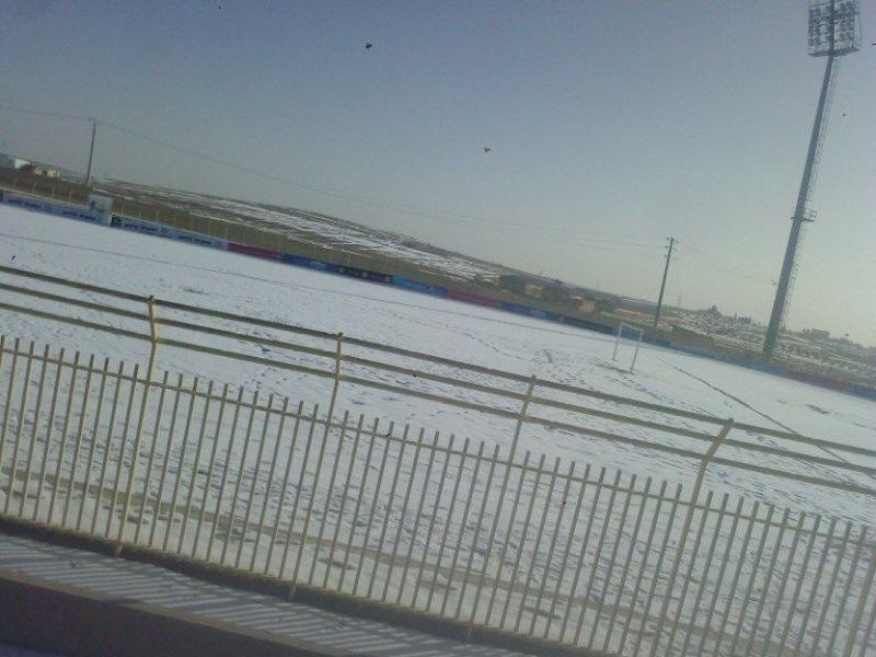 الثلوج باستاد الكرك أدت لتأجيل مباراة ذات راس والجزيرة