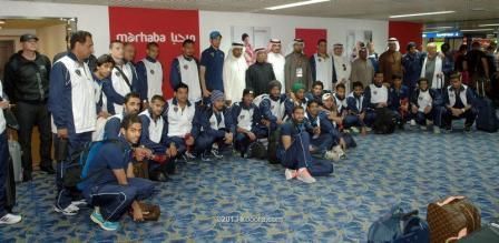 صورة ارشيفية لمنتخب الكويت في مطار المنامة