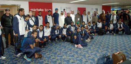 صورة ارشيفية لمنتخب الكويت في مطار المنامة