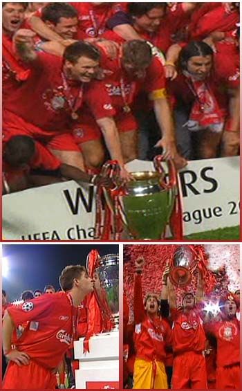 فرحة لاعبي ليفربول عام 2005 