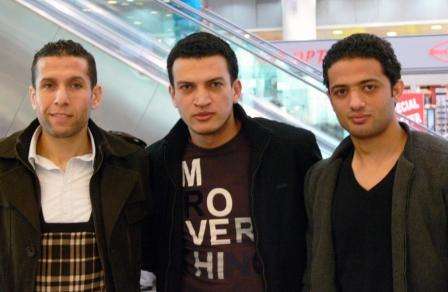 الثنائي المصري مع المنسق الإعلامي للفريق