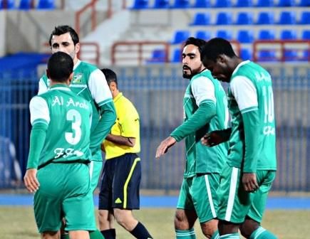 فرحة لاعبي العربي بهدف هايل