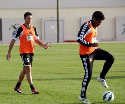 جانب من تدريب فريق الشباب اليوم