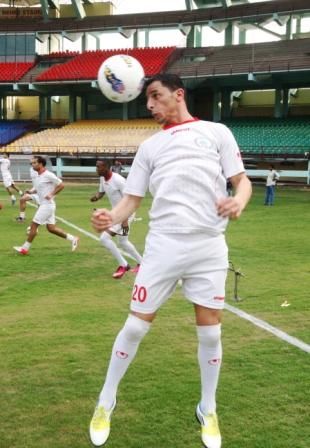 خضر ابو حماد خلال التمرينات 