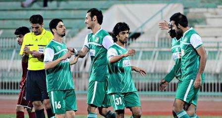 فرحة لاعبي العربي بالفوز على النصر الكويتي
