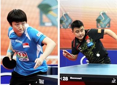 اللاعب الصيني ماو لونج..واللاعبة السنغافورية فينج تيان وي