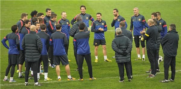 التفاؤل يسيطر على لاعبي برشلونة في تدريبهم الأخير