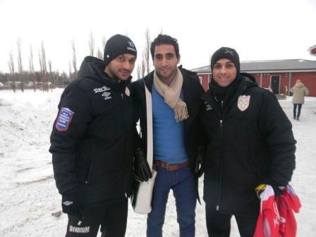 ابراهيم سعيد مع احمد رشوان وكيله وبسام فيجو زميله فى الفريق الجديد