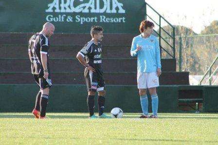 المشعان قبل تسديد ركلة ثابتة مع بريبرام