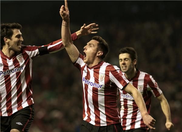 فرحة لاعبي اتليتك بلباو بالفوز