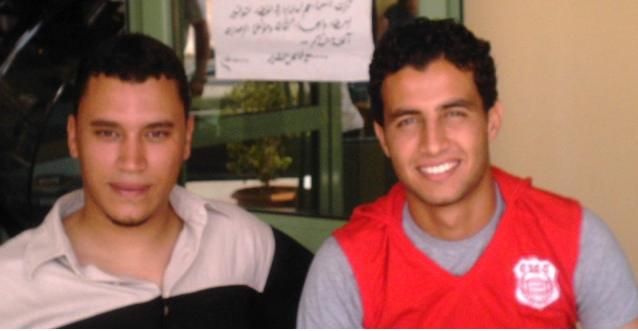 رضوان الفالحي في صورة مع مراسل كووورة تونسية طارق كمون