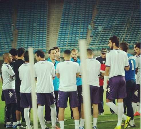 الأزرق في تدريب أمس