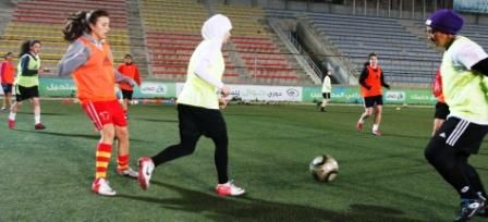 جانب من تدريبات الفريق على استاد فيصل