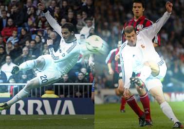 هدف زيدان في مرمى ليفركوزن 2002 VS هدف هيجواين في مرمى ليفانتي 2013