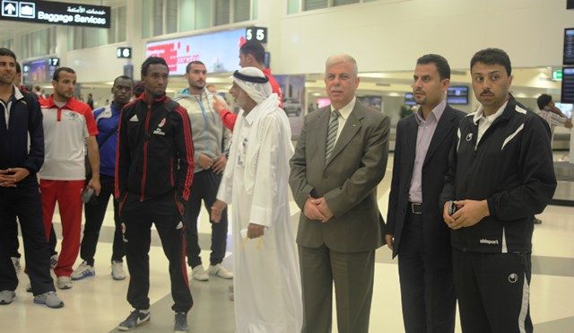 لدى وصول وفد المنتخب مطار الدوحة